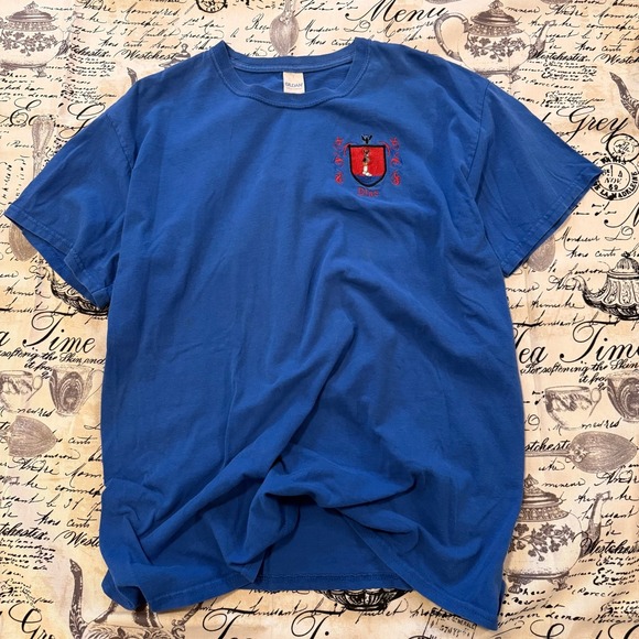 Y2K Royal Blue T Shirt Dias‎ Crest Embroidered Graphic Tee Size XL - Picture 2 of 8